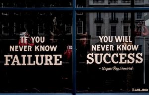 A message on a window about success